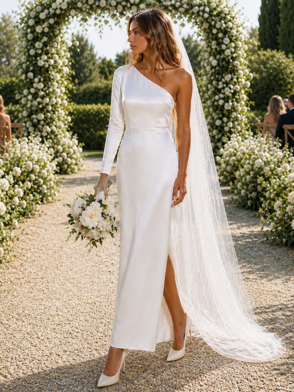 Reformation Winifred Satin Dress Fior Di Latte